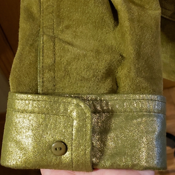 Terry lewis classic luxuries sage green suede coat - Picture 3 of 6